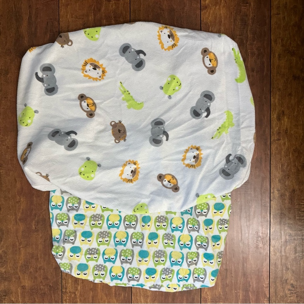Animal and owl print baby changing table covers